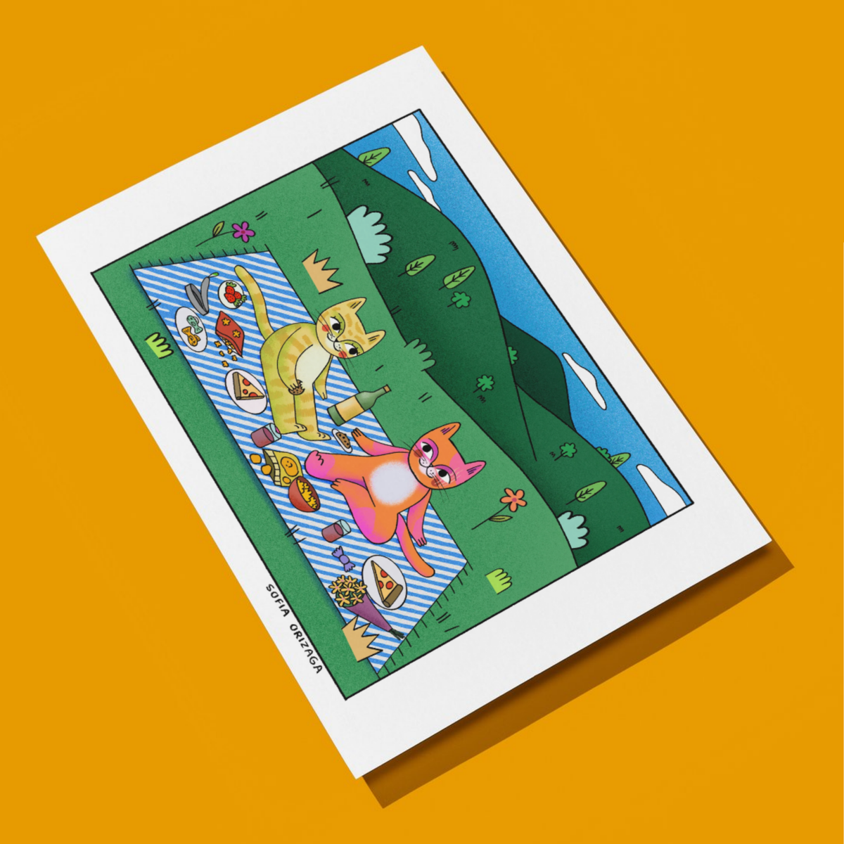 Print Gatos Picnic - Mediano